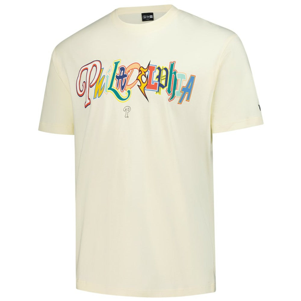 Philadelphia Phillies Ransom Note Oversized T-Shirt Cream | New Era