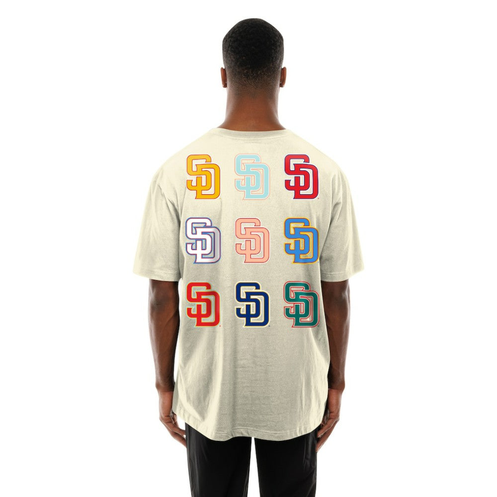 San Diego Padres Ransom Note Oversized T-Shirt Cream | New Era