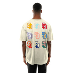 San Diego Padres Ransom Note Oversized T-Shirt Cream | New Era
