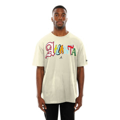Atlanta Braves Ransom Note Oversized T-Shirt Cream | New Era