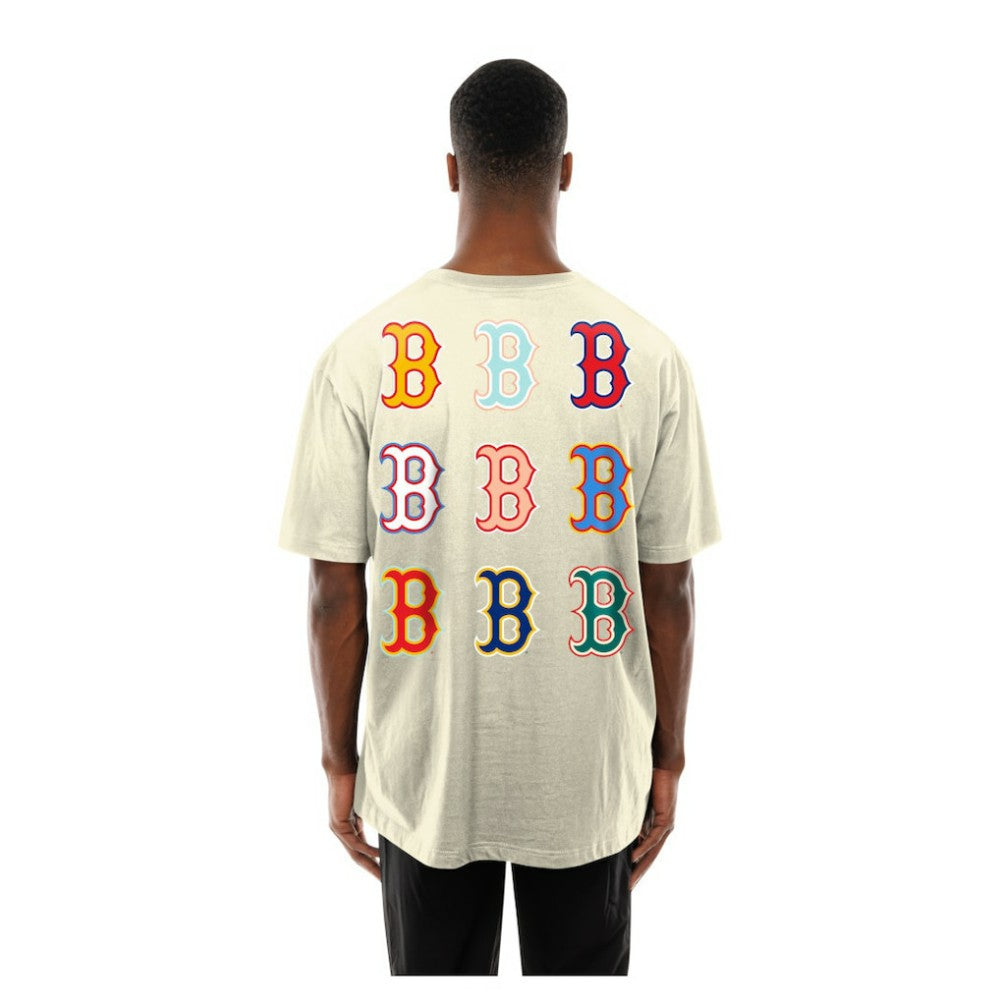 Boston Red Sox Ransom Note Oversized T-Shirt Cream | New Era