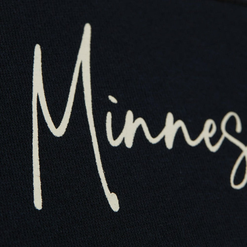 Minnesota Twins Women's Cooperstown Collection Blocked Fleece Pullover Sweatshirt- Navy/Black | Mitchell & Ness