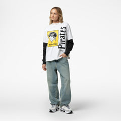 Pittsburgh Pirates Women's Cooperstown Collection Boyfriend T-Shirt White | Mitchell & Ness