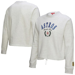 Houston Astros Women's Cropped Toggle Pullover Sweatshirt Heather Gray | Mitchell & Ness
