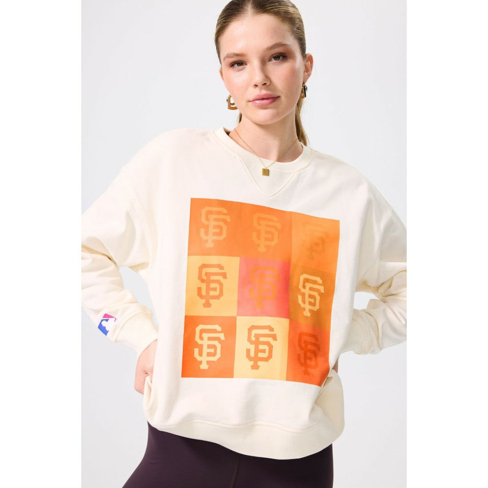 San Francisco Giants Terez Women's Technicolor  Oversized Pullover Sweatshirt Cream