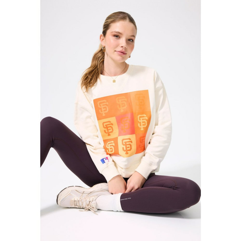 San Francisco Giants Terez Women's Technicolor  Oversized Pullover Sweatshirt Cream