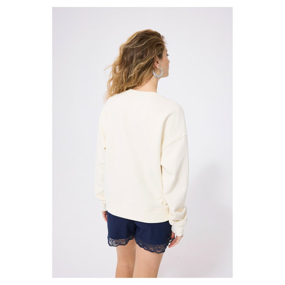 Chicago Cubs Terez Women's Technicolor  Oversized Pullover Sweatshirt Cream