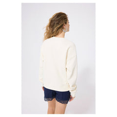 Chicago Cubs Terez Women's Technicolor  Oversized Pullover Sweatshirt Cream
