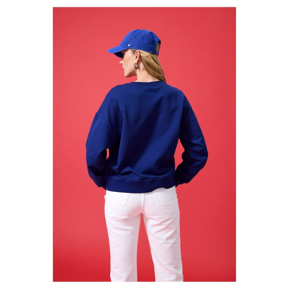 Chicago Cubs Terez Women's Oversized Gemstone Logo Sweatshirt Navy