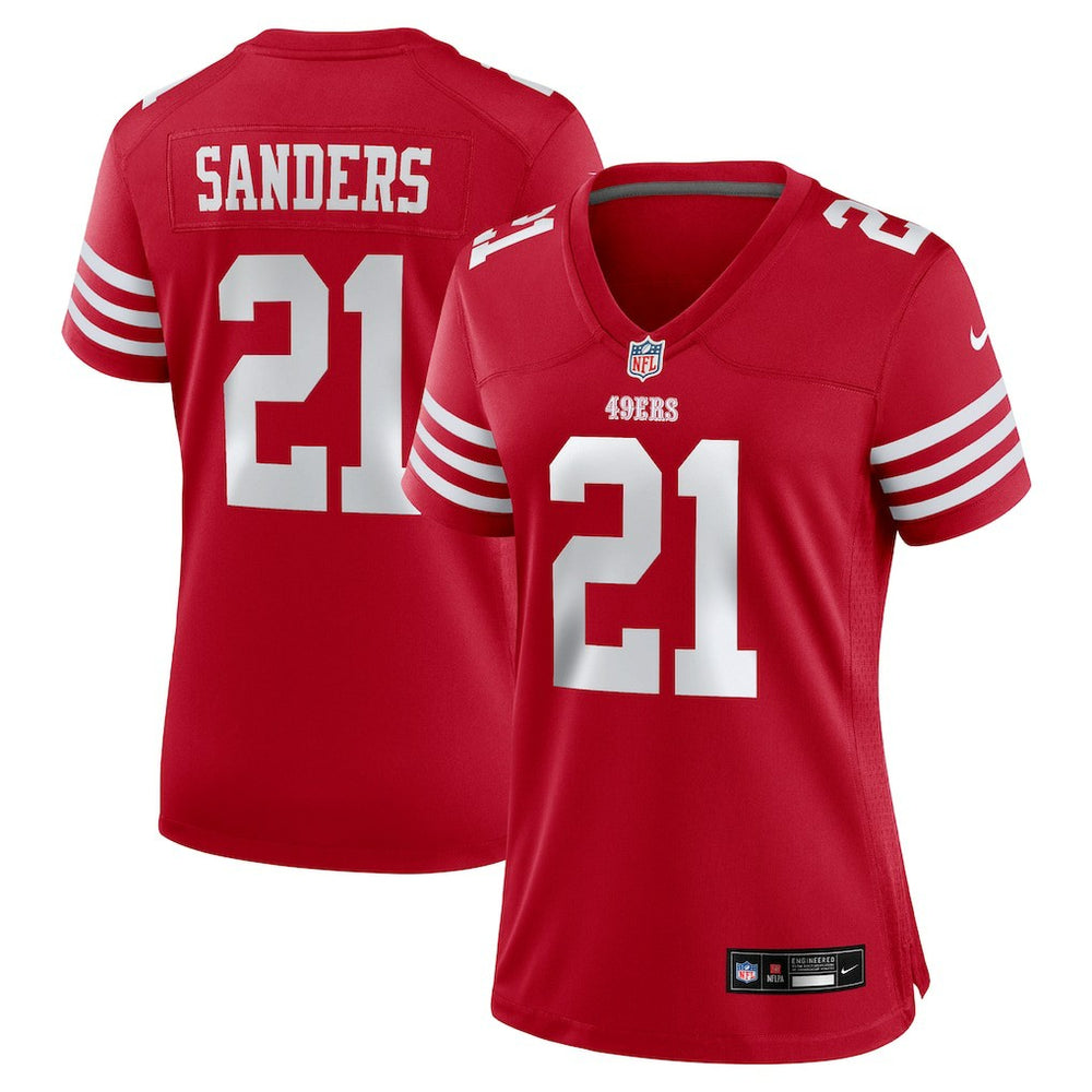 Deion Sanders San Francisco 49ers Women's Retired Player Game Jersey - Scarlet