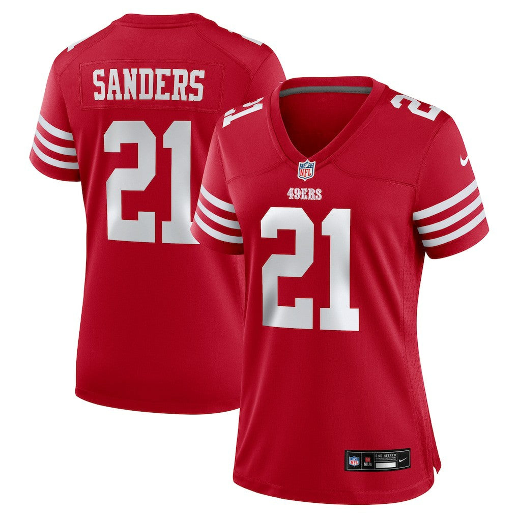 Deion Sanders San Francisco 49ers Women's Retired Player Game Jersey - Scarlet