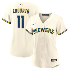 Jackson Chourio Milwaukee Brewers Women's Home Replica Jersey Cream | Nike