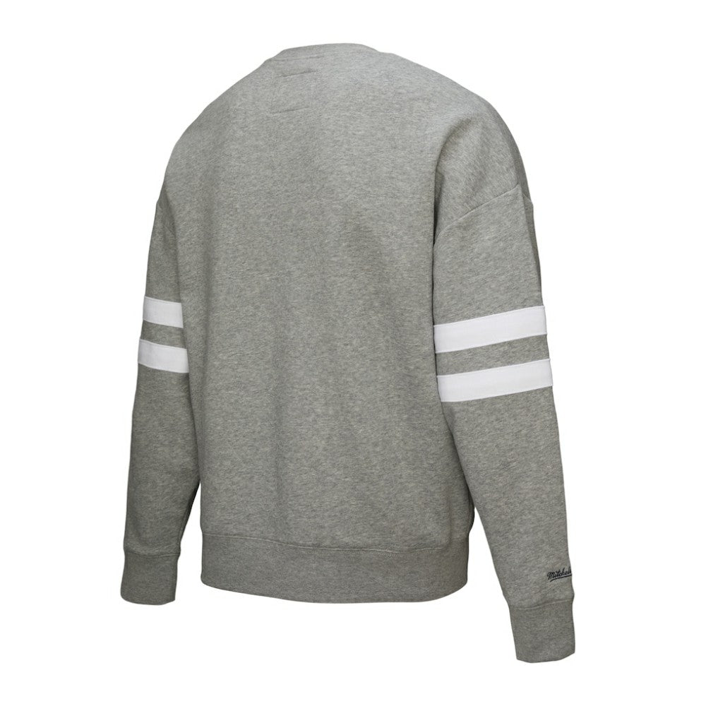 Boston Bruins Mitchell & Ness Women's Logo Lightweight Pullover Sweatshirt Heather Gray