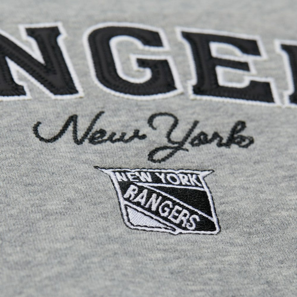 New York Rangers Mitchell & Ness Women's Logo Lightweight Pullover Sweatshirt Heather Gray