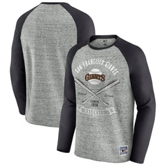 San Francisco Giants Darius Rucker Collection Raw Edge Raglan Long Sleeve Baseball T-Shirt Heather Gray