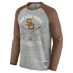 San Diego Padres Darius Rucker Collection Raw Edge Raglan Long Sleeve Baseball T-Shirt Heather Gray