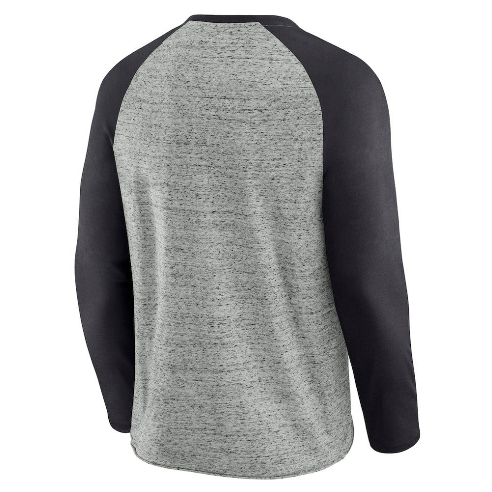 Tampa Bay Rays Darius Rucker Collection Raw Edge Raglan Long Sleeve Baseball T-Shirt Heather Gray