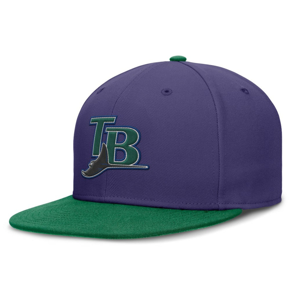 Tampa Bay Rays  True Primetime Two-Tone Performance Fitted Hat Purple/Green | Nike