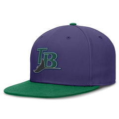 Tampa Bay Rays  True Primetime Two-Tone Performance Fitted Hat Purple/Green | Nike