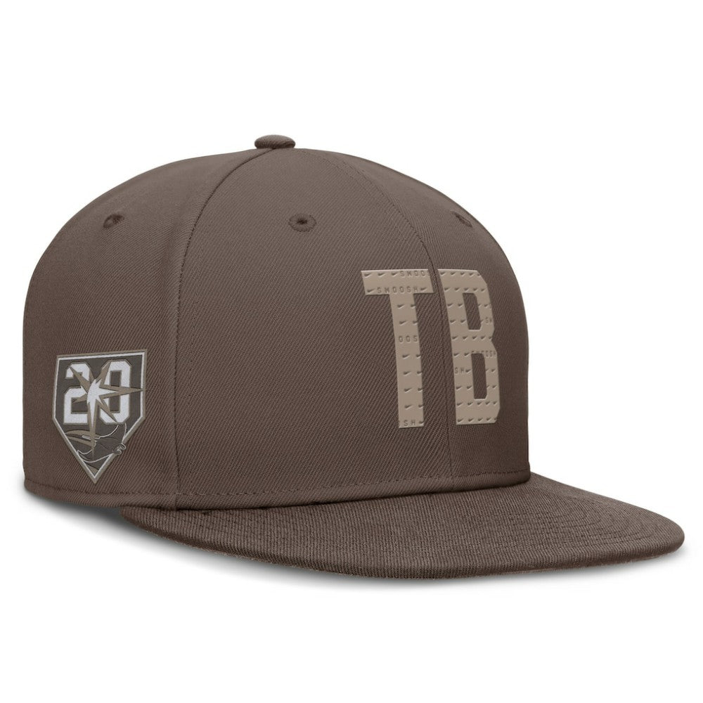 Tampa Bay Rays True Statement 20th AnniversaryPerformance Fitted Hat Brown | Nike