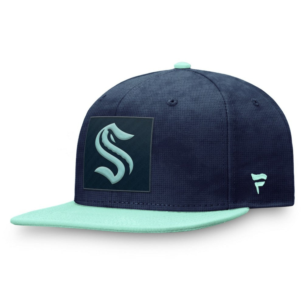 Seattle Kraken Fanatics Authentic Pro Rink Snapback Hat Deep Sea Blue/Light Blue