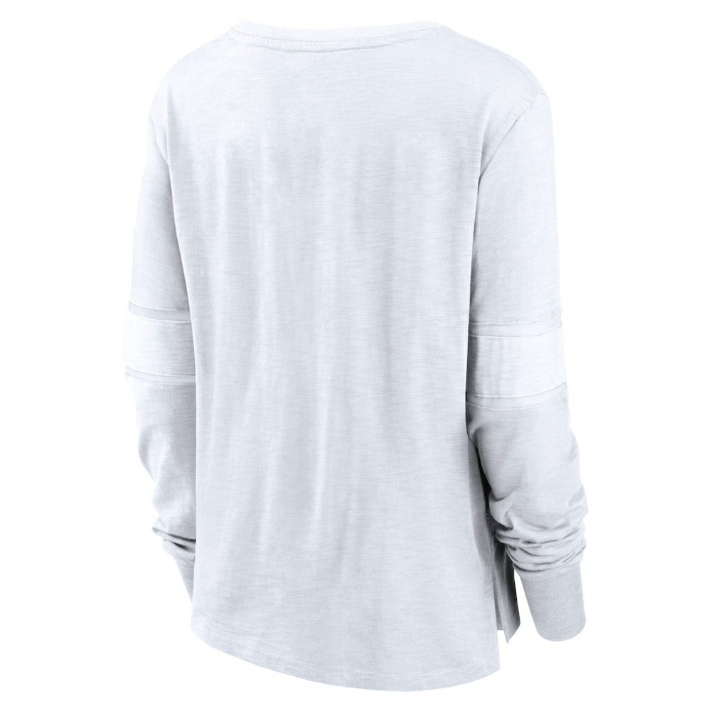 Seattle Kraken Fanatics Women's White Out Lace-Up Fashion Long Sleeve T-Shirt