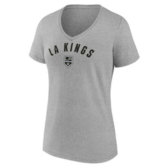 Los Angeles Kings Fanatics Women's V-Neck T-Shirt Gray