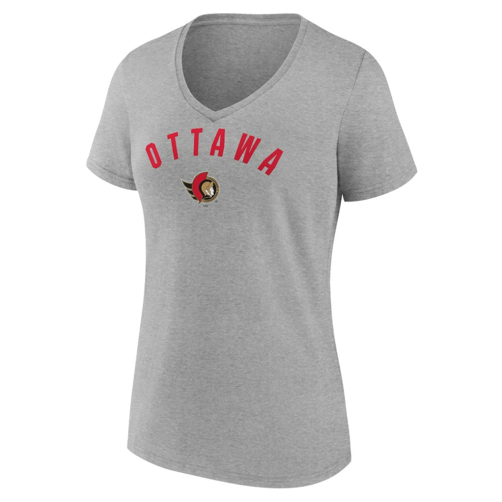 Ottawa Senators Fanatics Women's V-Neck T-Shirt Gray