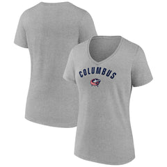Columbus Blue Jackets Fanatics Women's V-Neck T-Shirt Gray