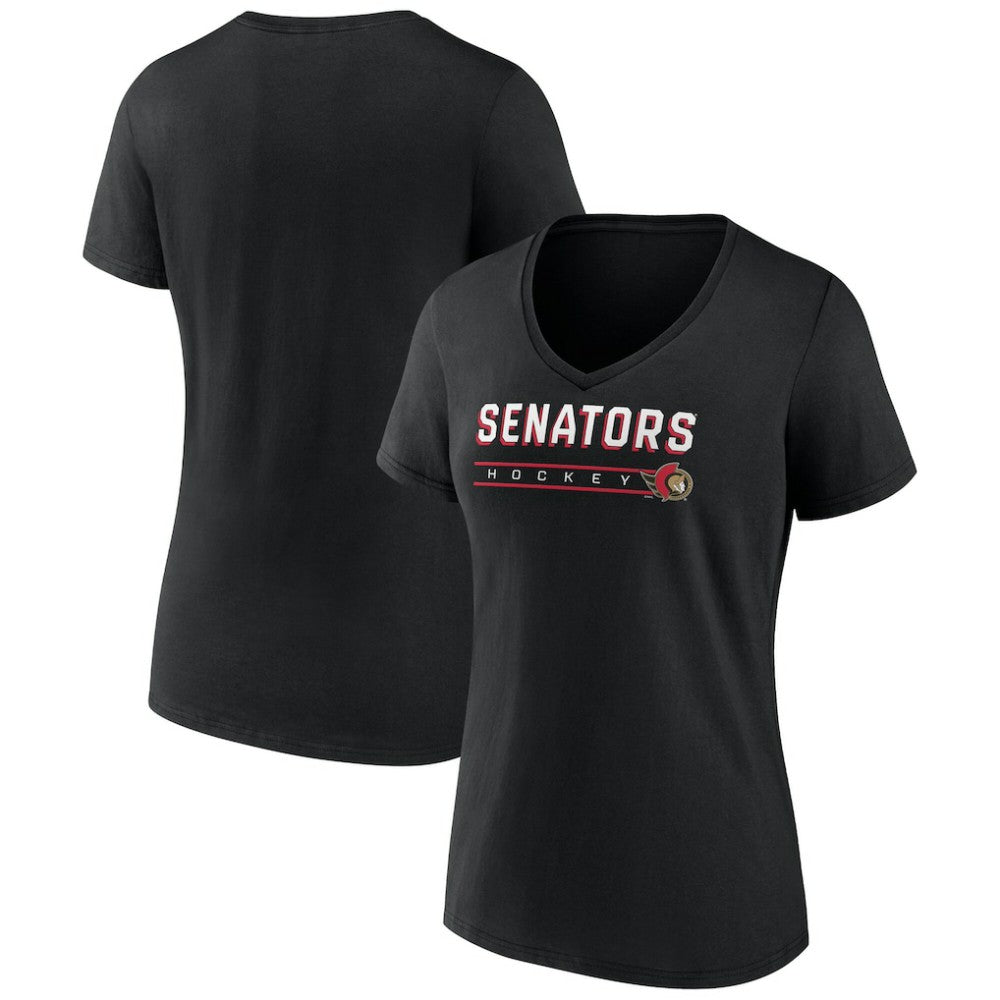 Ottawa Senators Fanatics Women's V-Neck T-Shirt Black