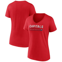 Washington Capitals Fanatics Women's V-Neck T-Shirt Red