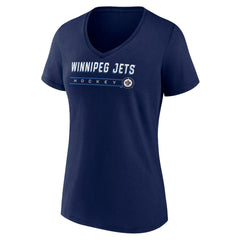 Winnipeg Jets Fanatics Women's V-Neck T-Shirt Navy