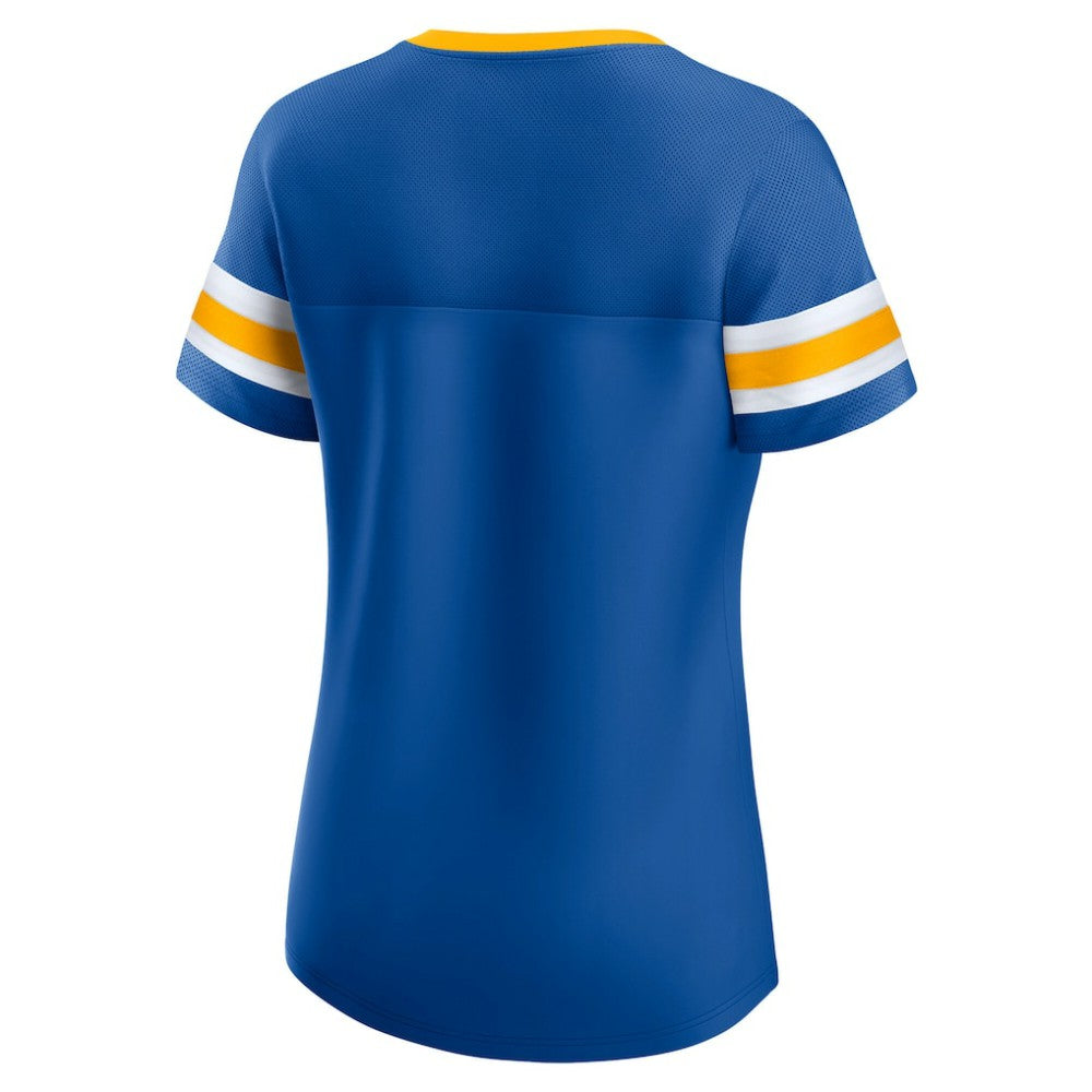 St. Louis Blues Fanatics Women's Iconic Athena Lace-Up T-Shirt Blue
