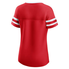 Detroit Red Wings Fanatics Women's Iconic Athena Lace-Up T-Shirt Red