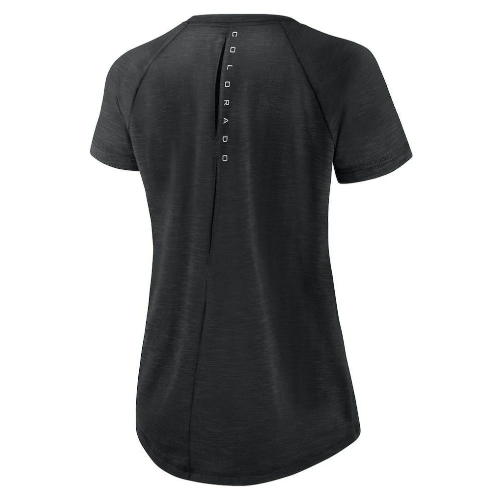 Colorado Rockies Women's Summer Breeze Raglan Fashion T-Shirt Heather Black | Nike