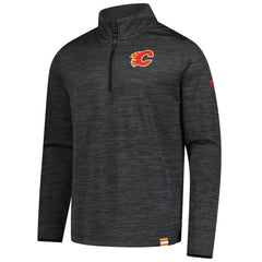 Calgary Flames Fanatics Authentic Pro Lightweight Quarter-Zip Pullover Heather Charcoal