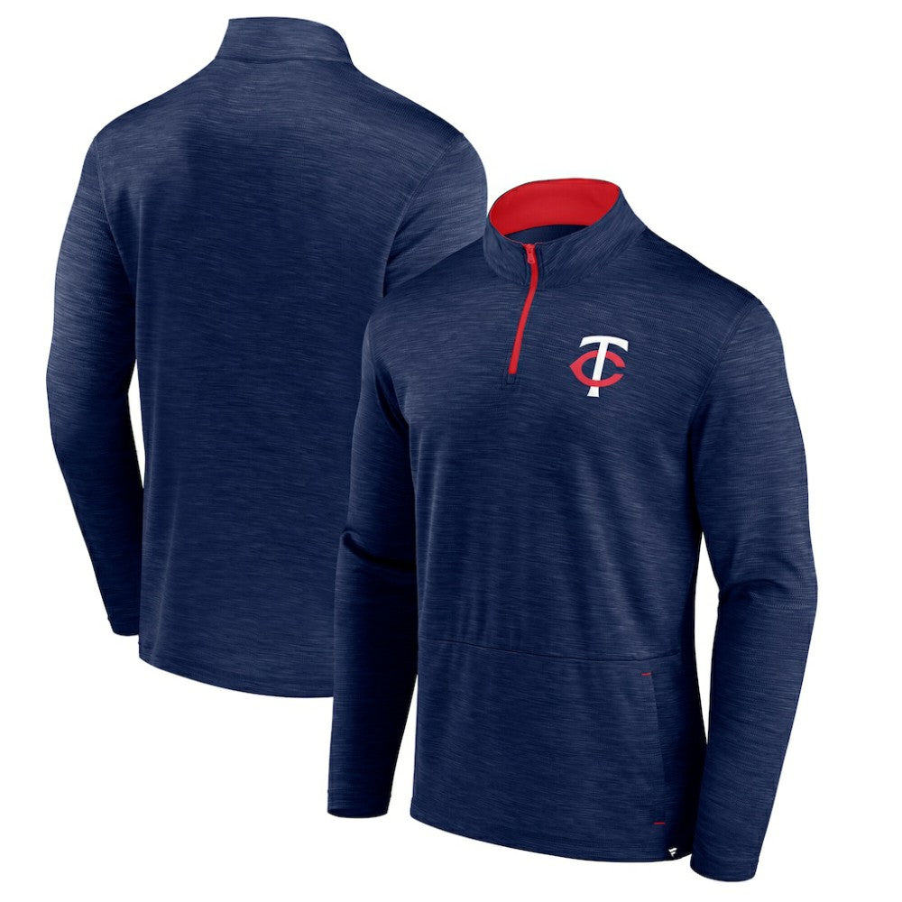 Minnesota Twins Fundamentals Quarter-Zip Pullover Heather Navy