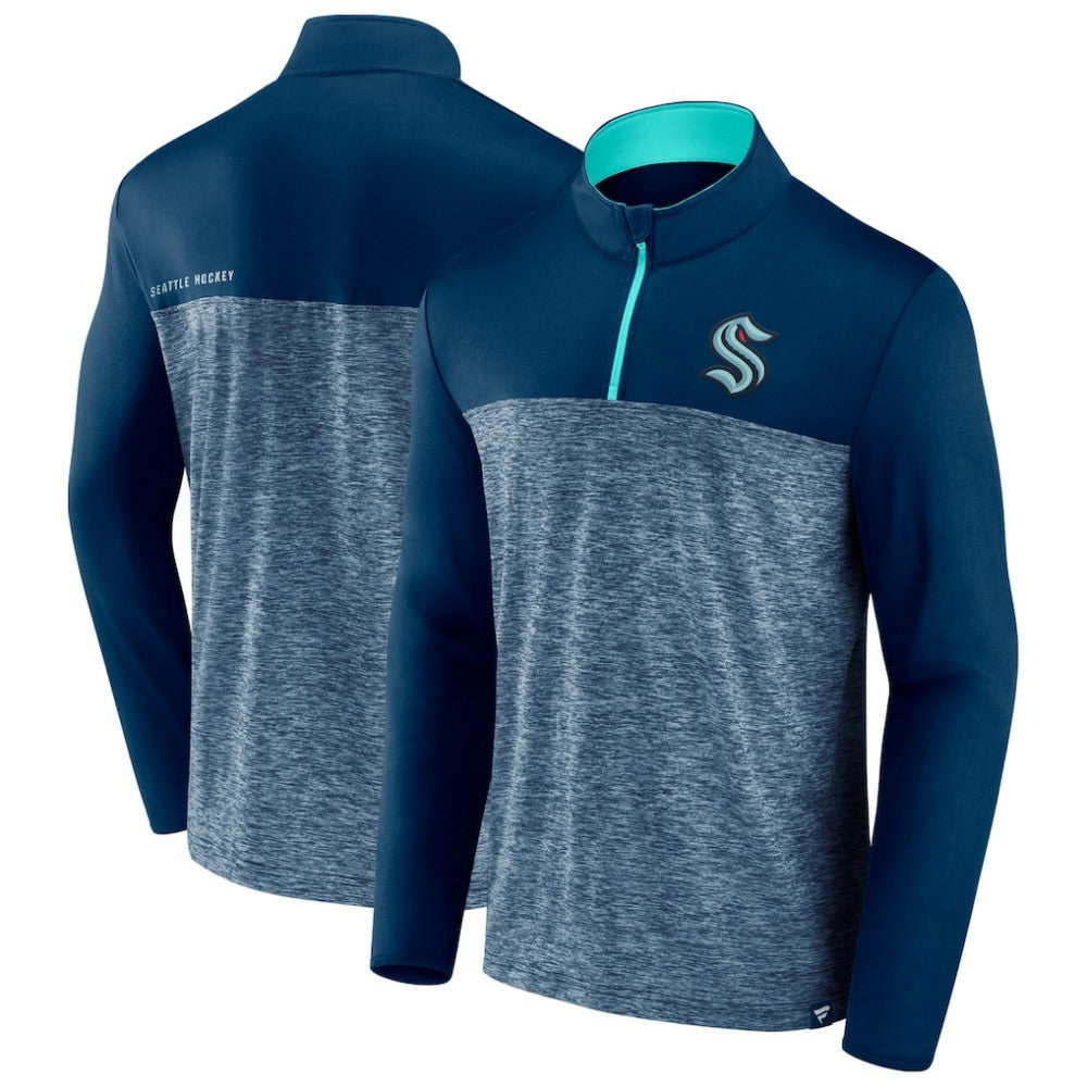 Seattle Kraken Fanatics Iconic Defender Quarter-Zip Jacket Deep Sea Blue
