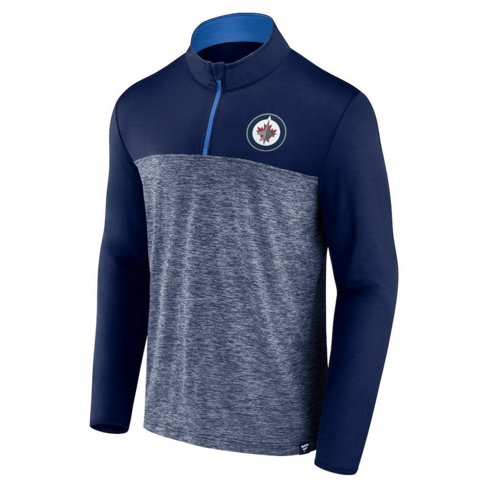 Winnipeg Jets Fanatics Iconic Defender Quarter-Zip Jacket Navy