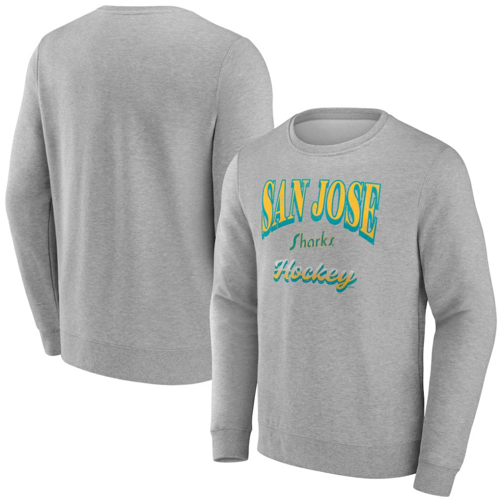 San Jose Sharks Fanatics Light the Candle Fleece Pullover Sweatshirt Gray