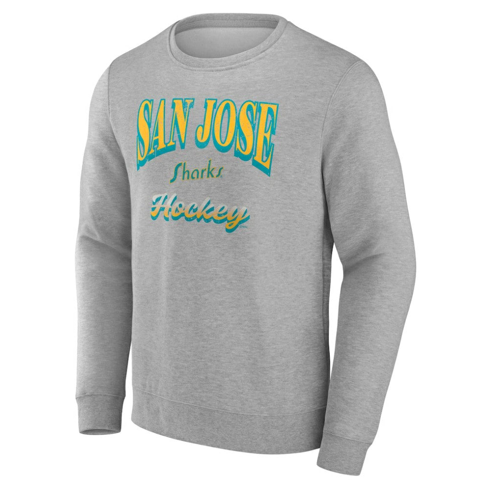 San Jose Sharks Fanatics Light the Candle Fleece Pullover Sweatshirt Gray