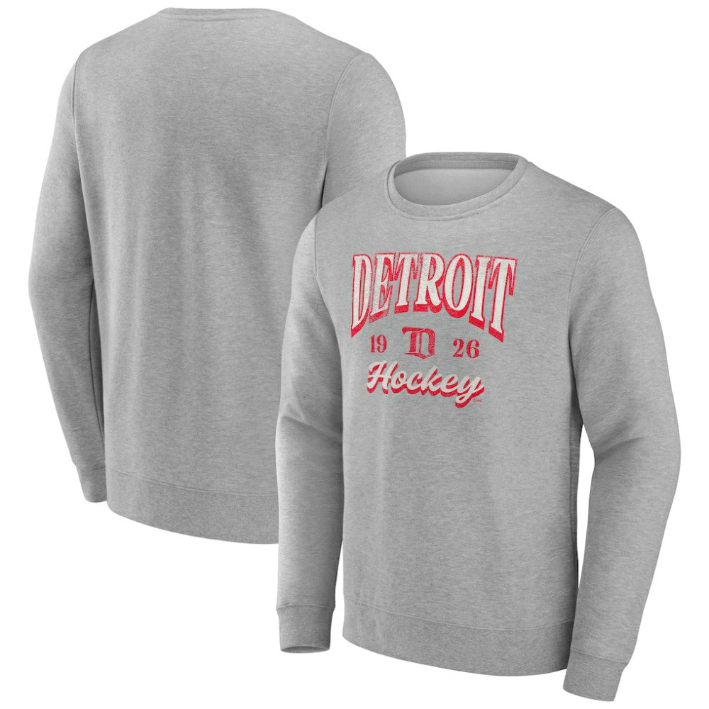 Fanatics Detroit Red Wings Gray Nimbus Fleece Pullover Sweatshirt