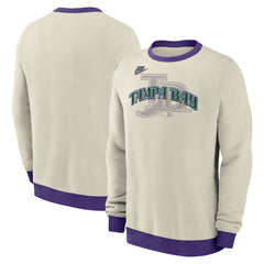 Tampa Bay Rays Cooperstown Collection Fleece Pullover Sweatshirt Cream | Nike
