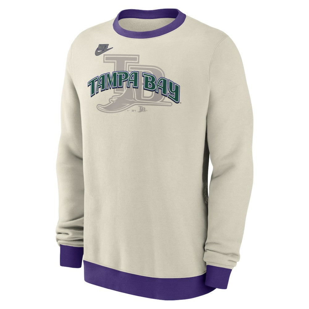 Tampa Bay Rays Cooperstown Collection Fleece Pullover Sweatshirt Cream | Nike