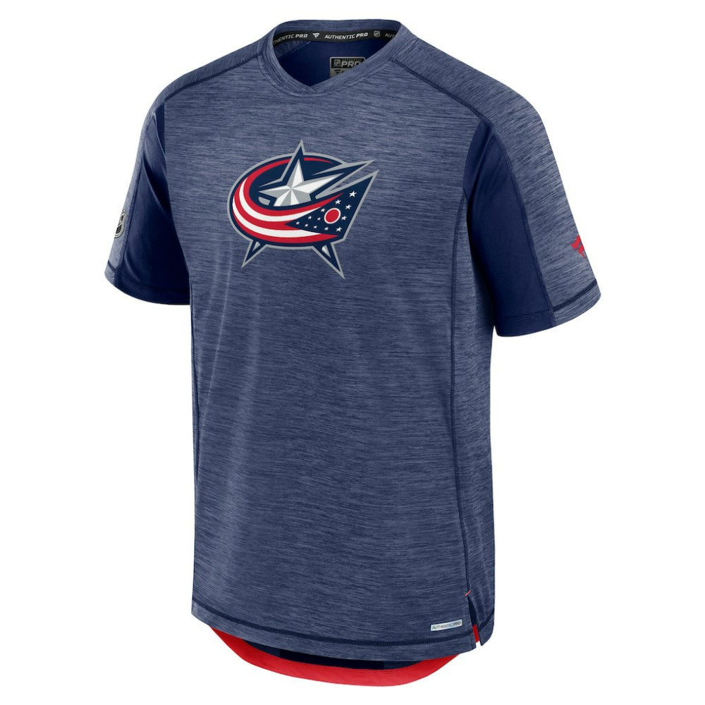 Columbus Blue Jackets Fanatics Authentic Pro Rink Performance T-Shirt Heather Navy