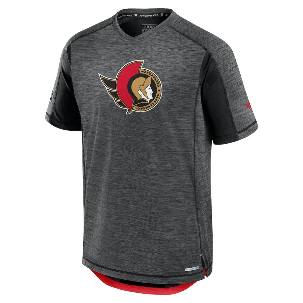 Ottawa Senators Fanatics Authentic Pro Rink Performance T-Shirt Heather Charcoal