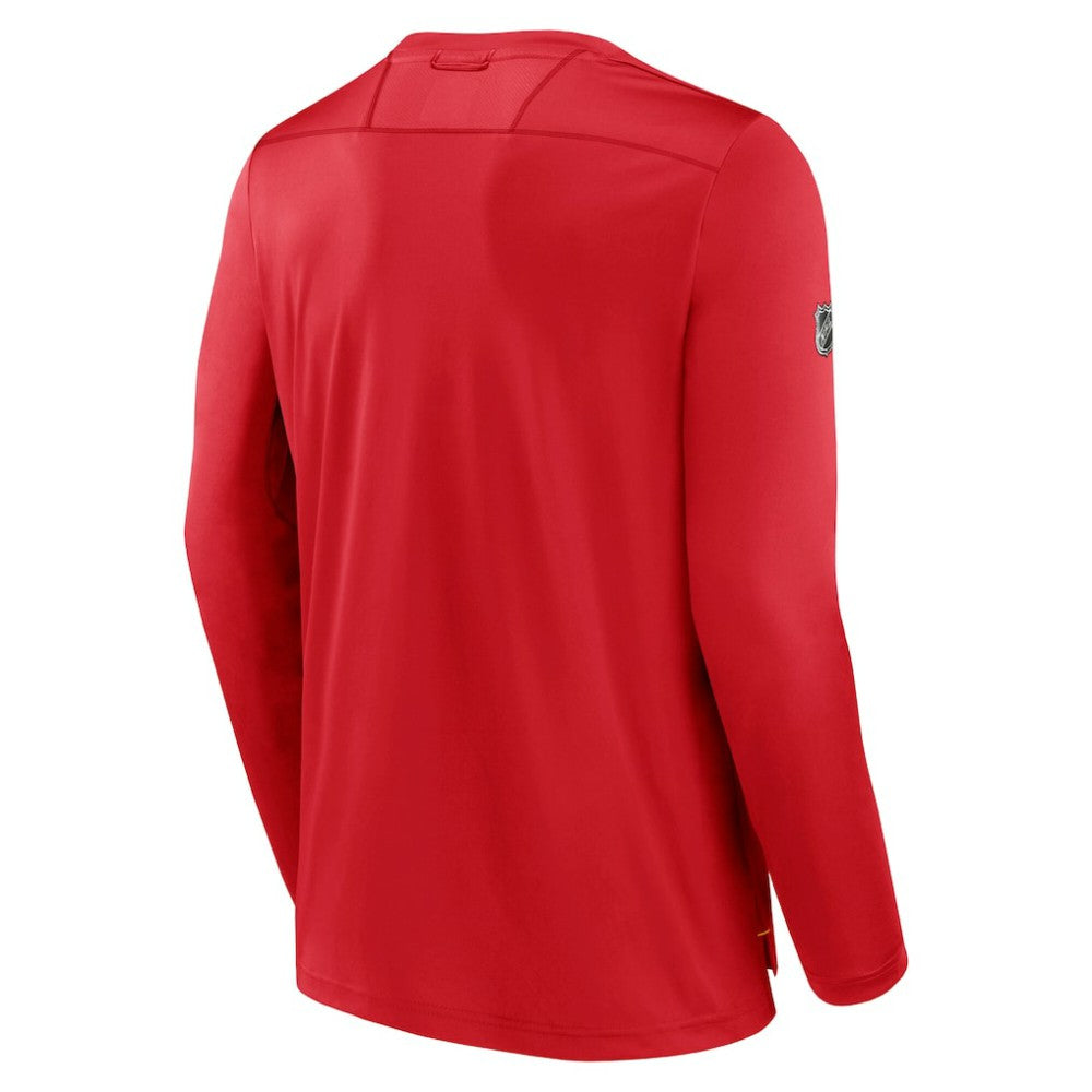 Calgary Flames Fanatics Authentic Pro Tech Long Sleeve T-Shirt Red