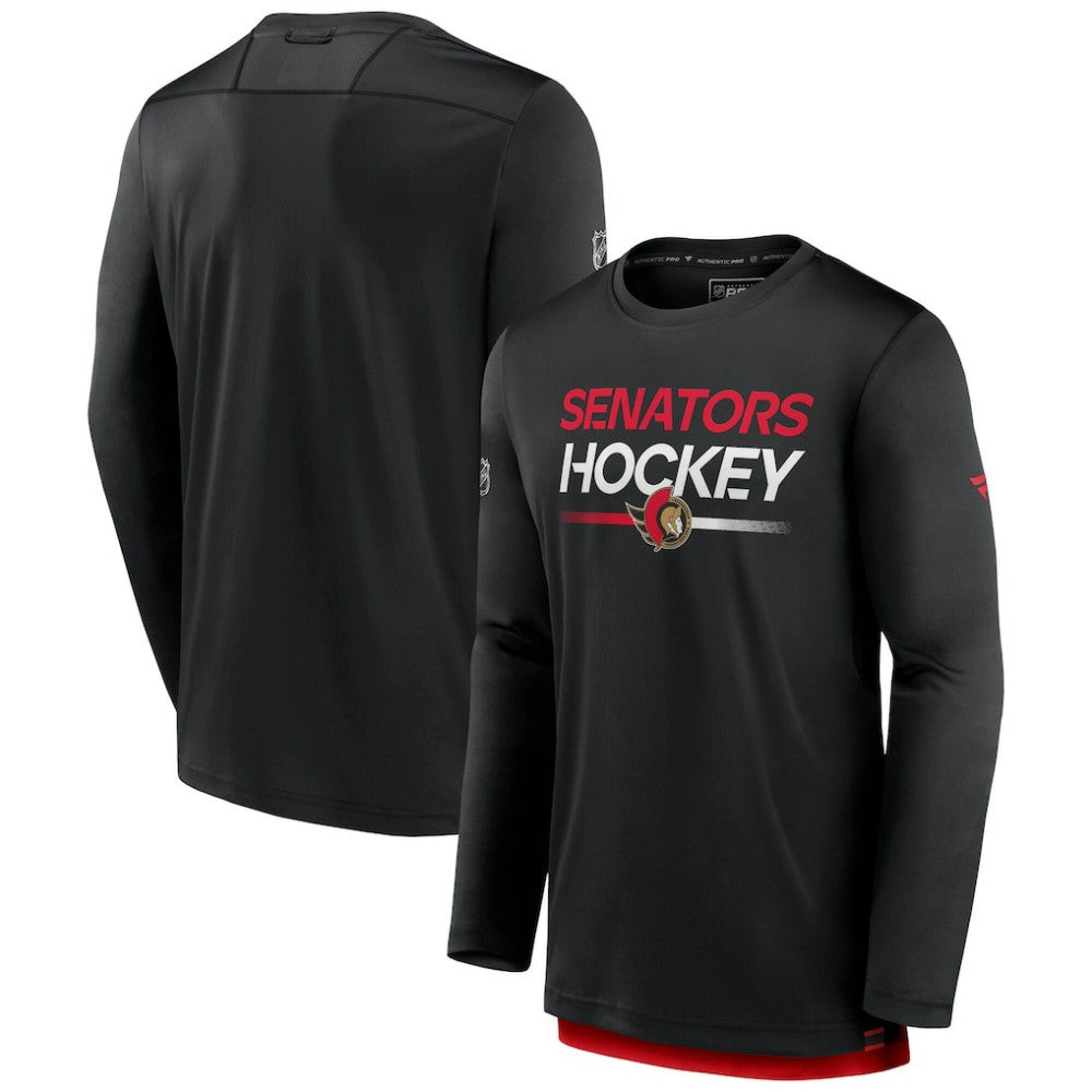 Ottawa Senators Fanatics Authentic Pro Tech Long Sleeve T-Shirt Black