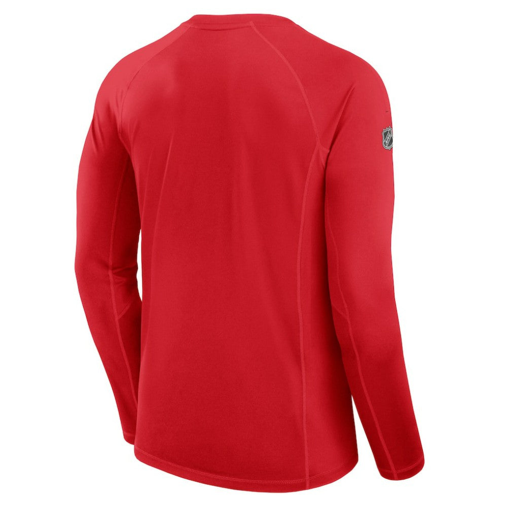 Calgary Flames Fanatics Authentic Pro Rink Tech Raglan Long Sleeve T-Shirt Red