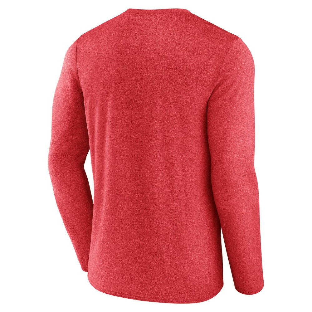 Detroit Red Wings Fanatics Sweep Iconic Synthetic Long Sleeve T-Shirt Heather Red